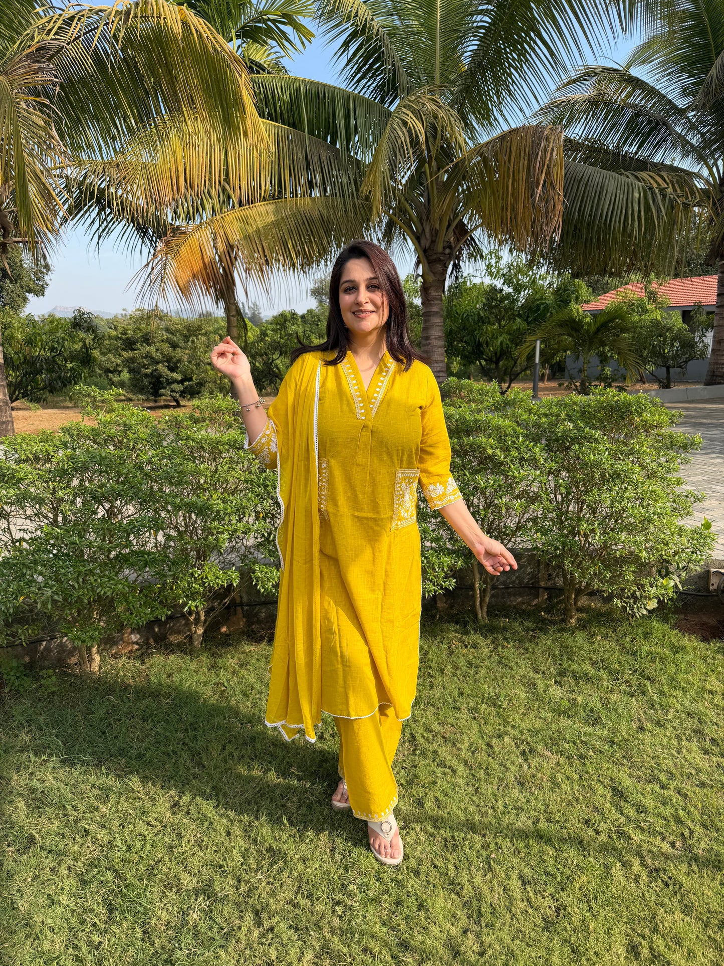 Neyra Classic Kurta Set Mustard