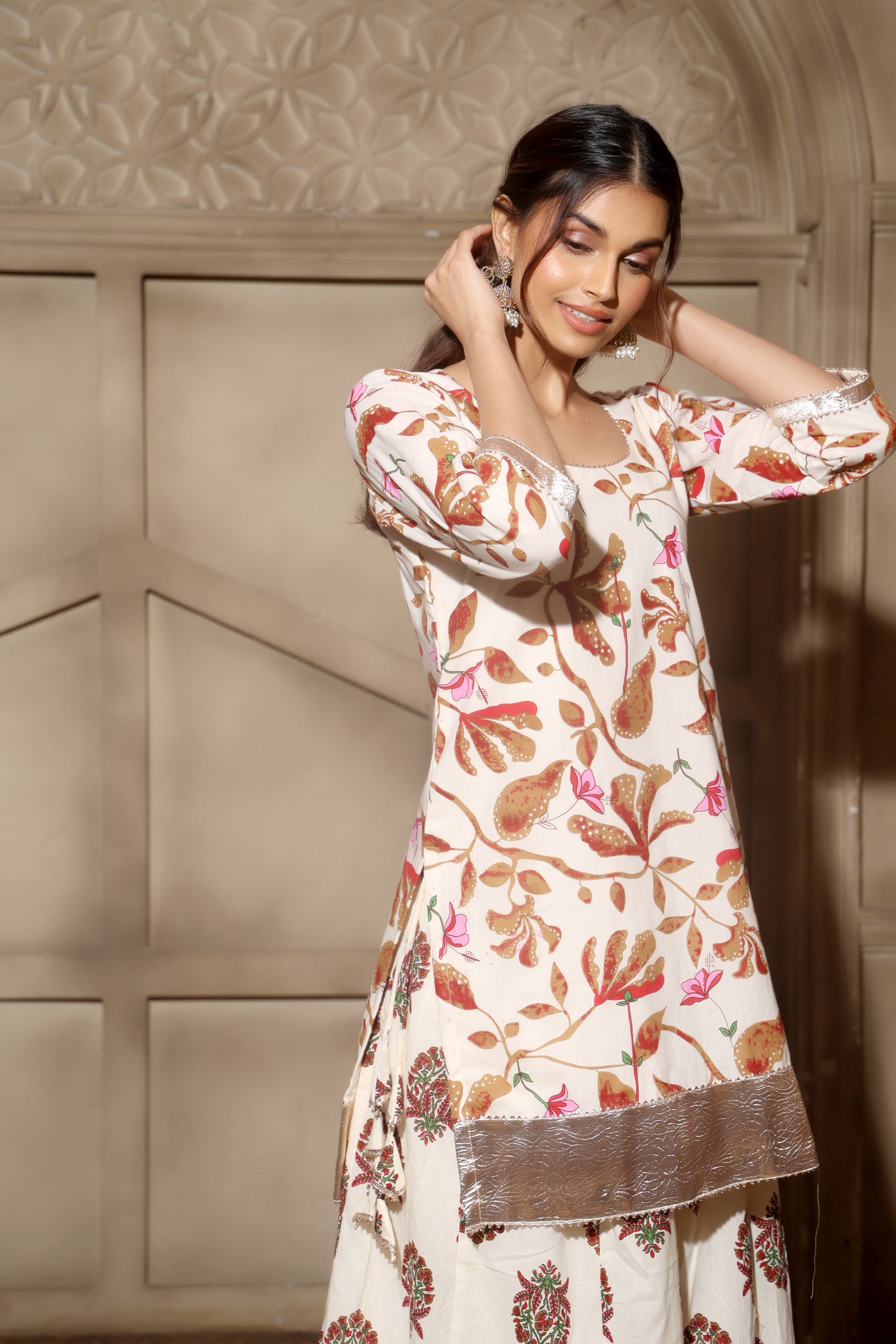 Gul Mehek Sharara Set Off-White