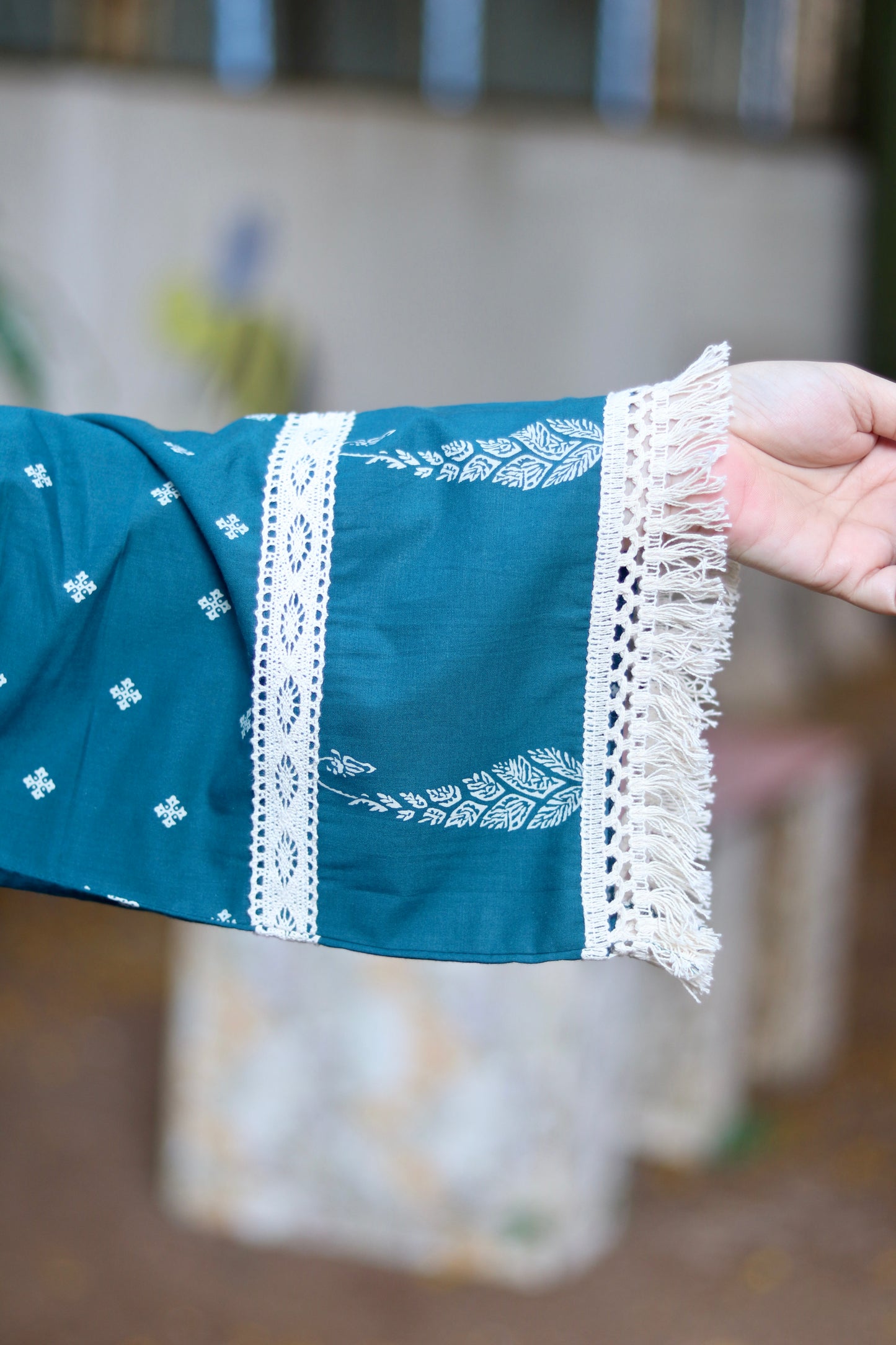 Boho Aura Farshi Salwaar Set - Teal Blue
