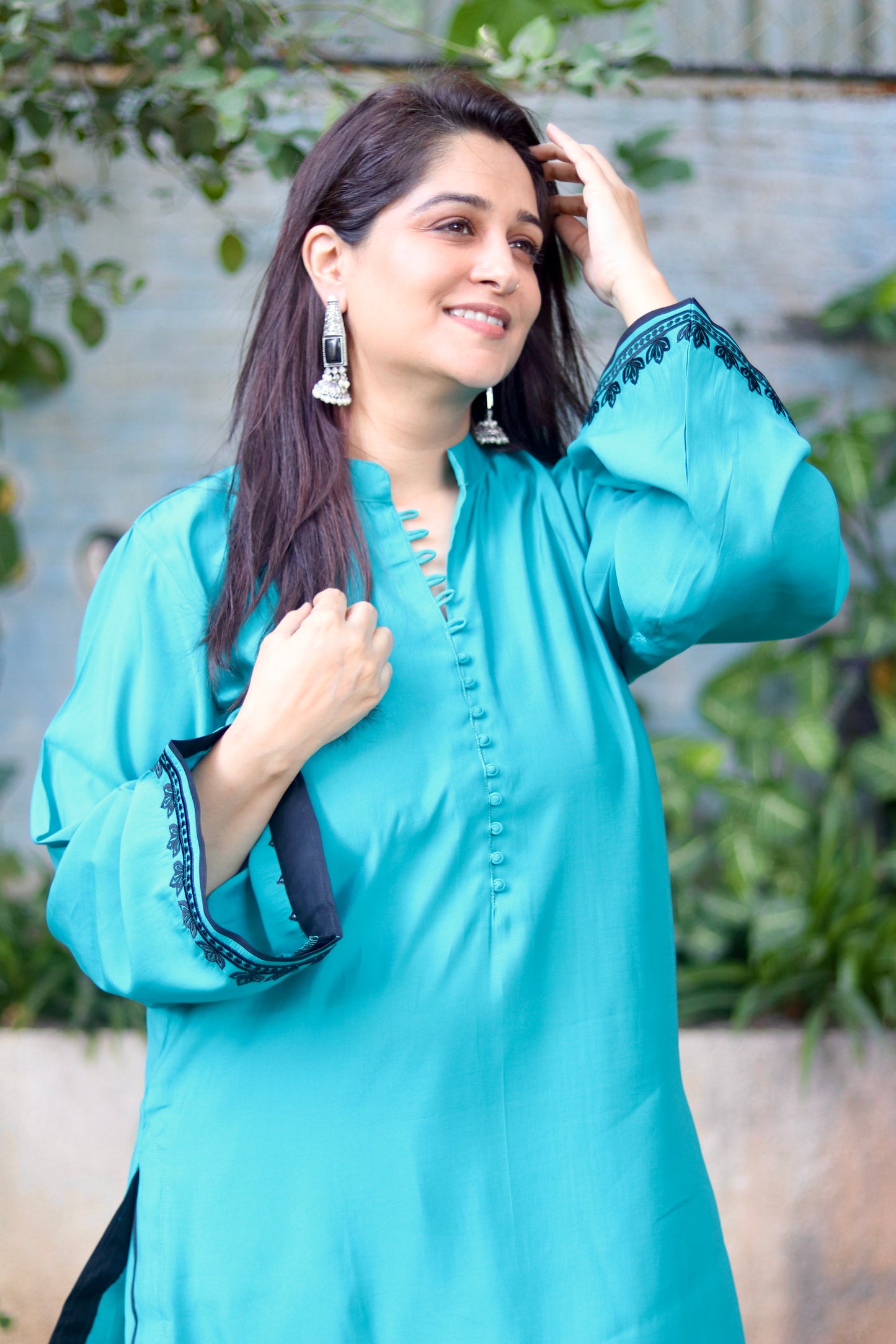 Classic Allure Turquoise Farshi Salwaar Kurta Set