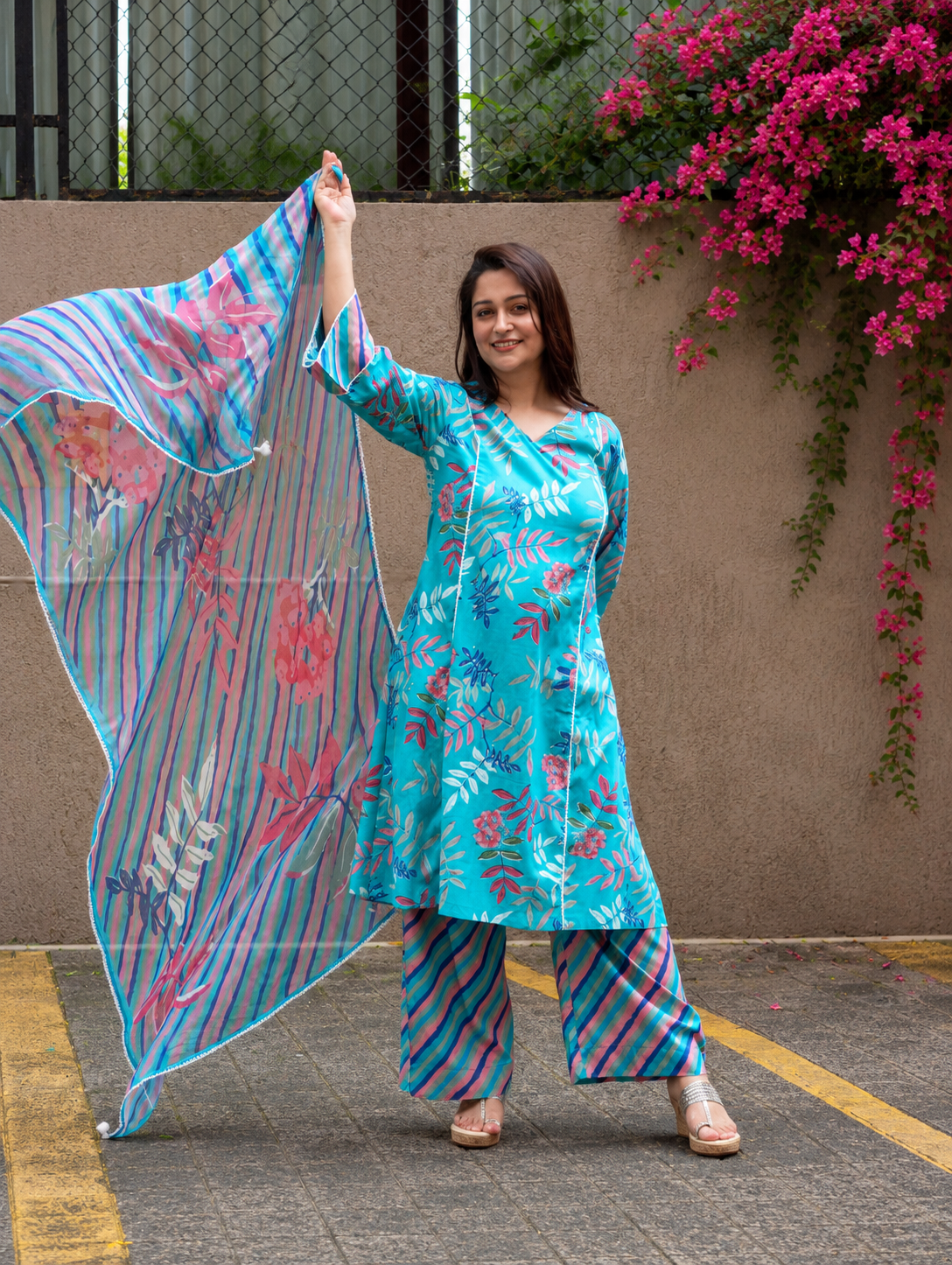 Bloomora Kurta Set - Blue