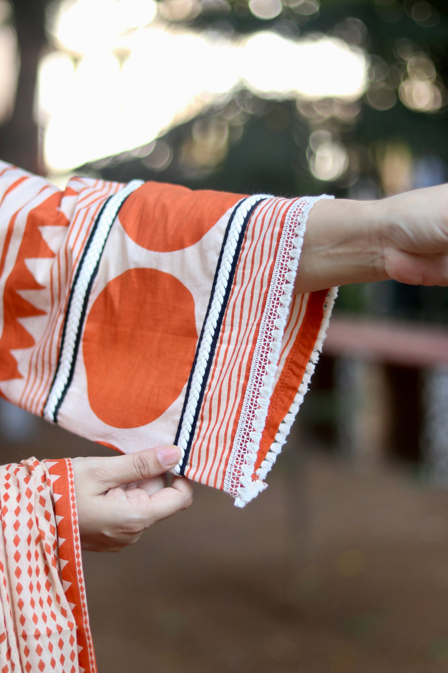 Orange cream Farshi short kurta