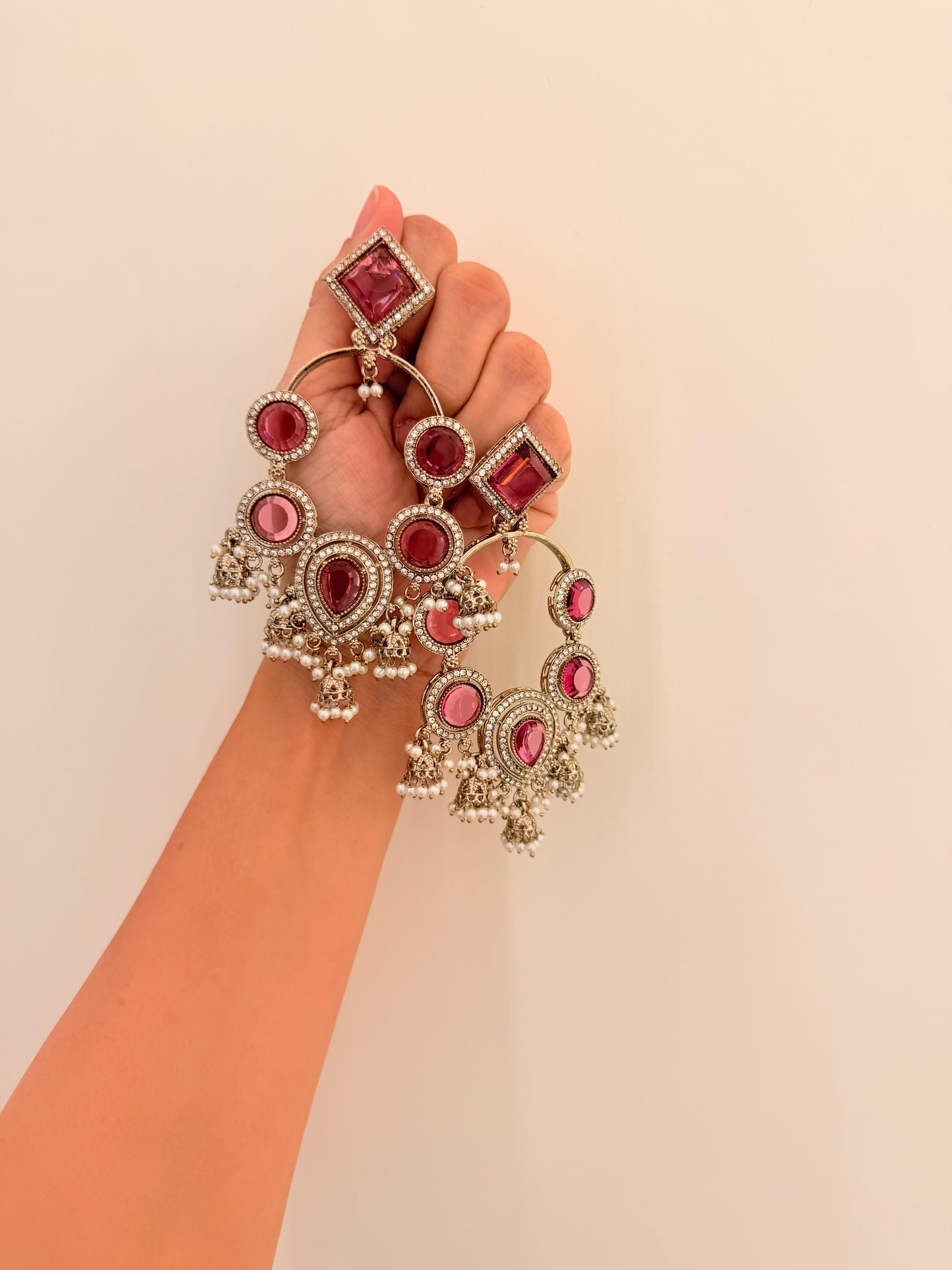Afsheen Danglers D136 Dark Pink