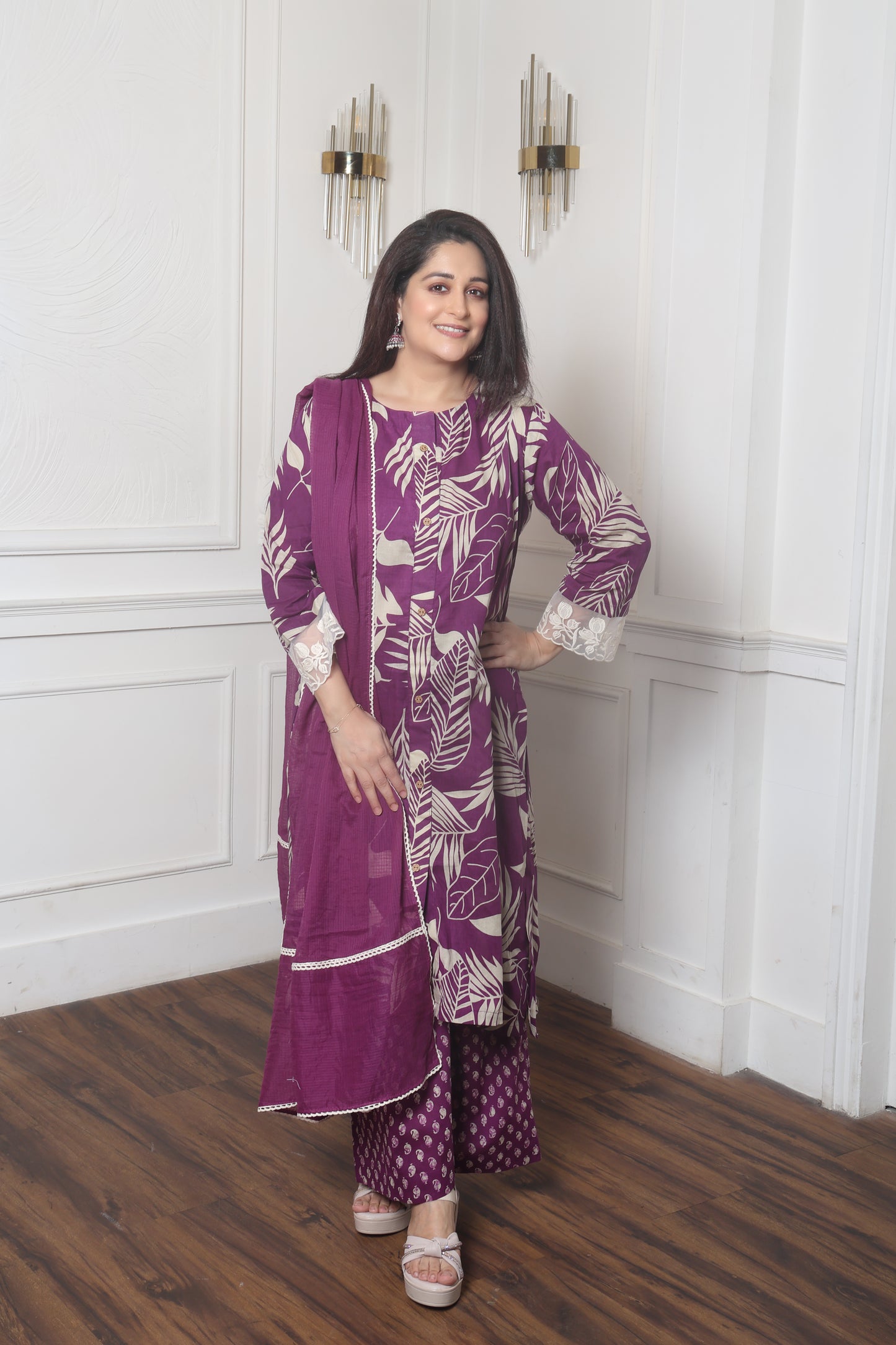 Plum leaf Cotton Kurta Set