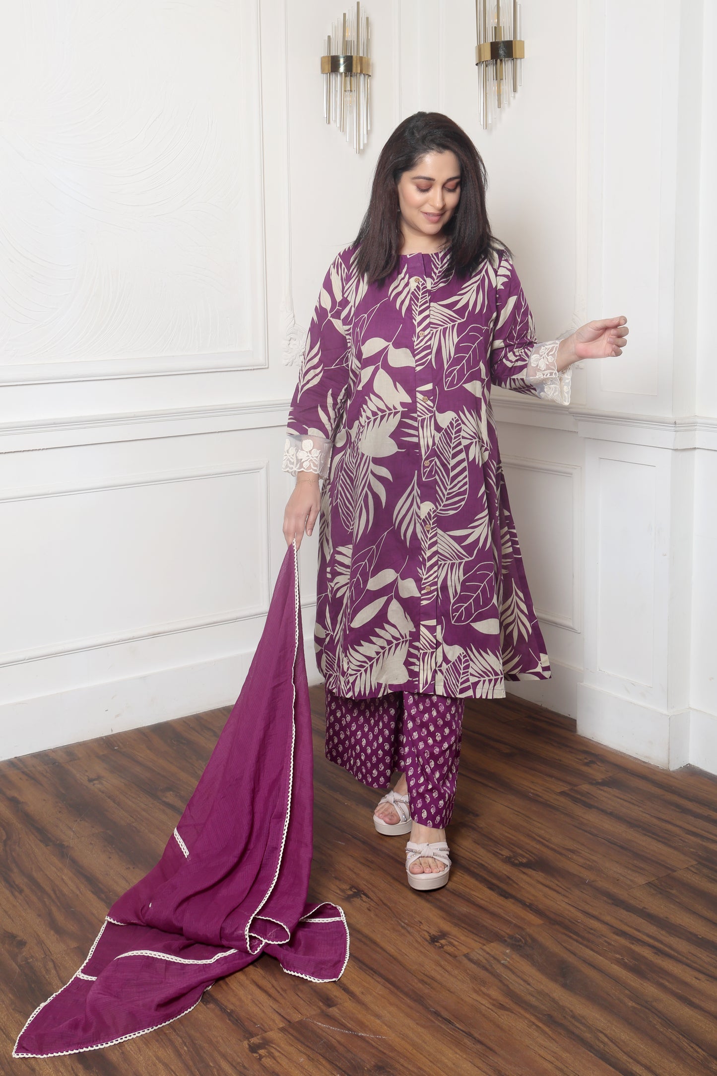Plum leaf Cotton Kurta Set