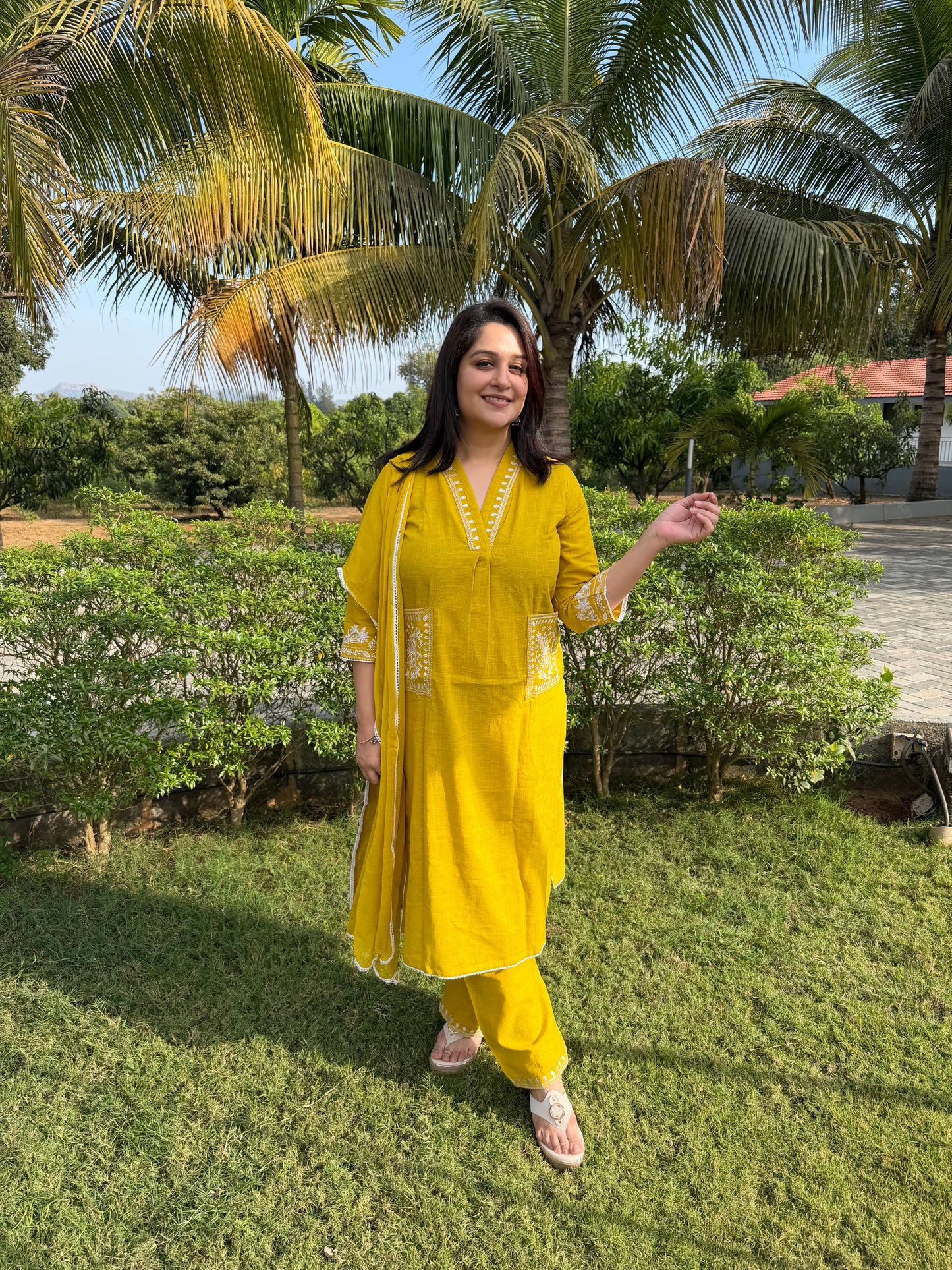 Neyra Classic Kurta Set Mustard