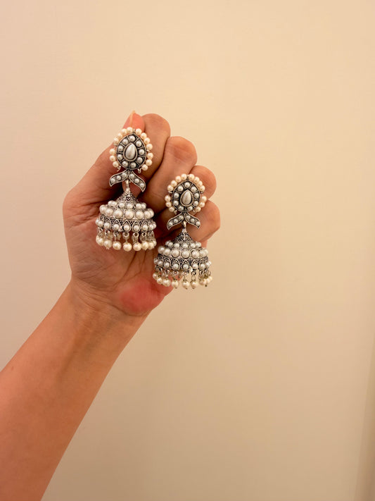 Jhumka White pearl