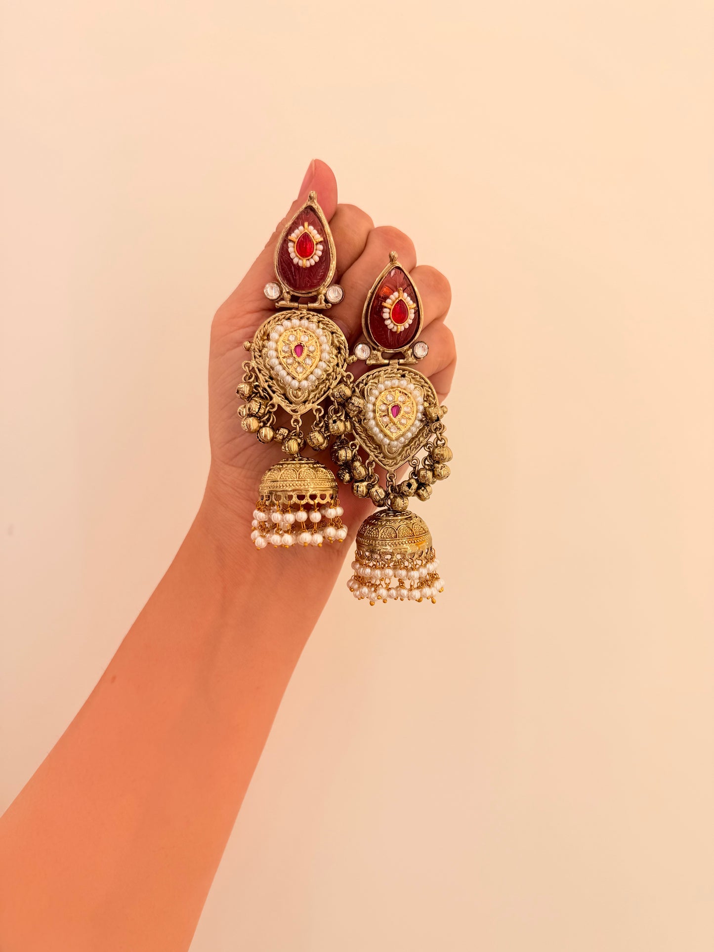 Zahira Jhumka Pink with pink