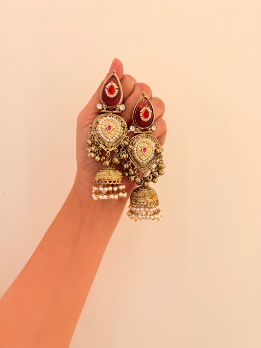 Zahira Jhumka Pink with pink